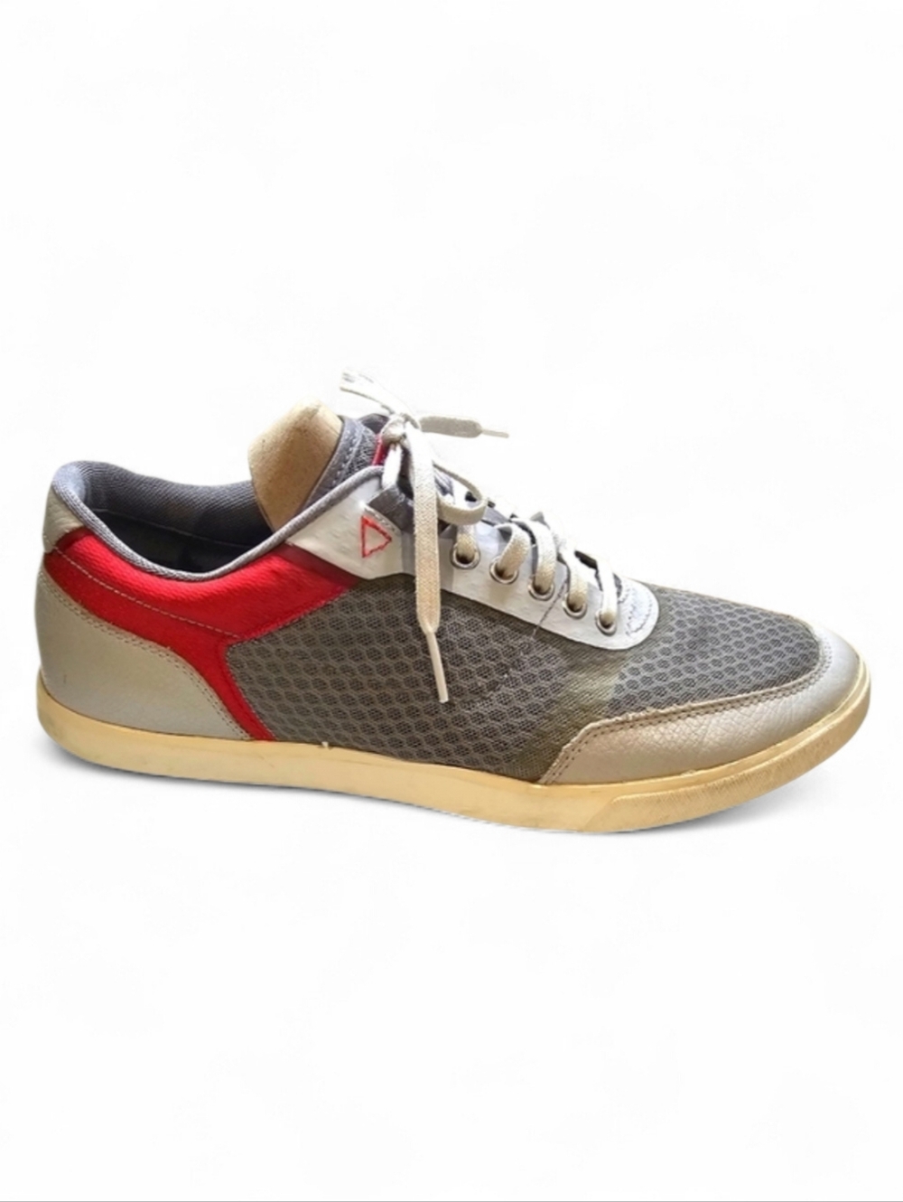 Cole Haan Men's Grand OS Low Top Atletic Sneaker, Grey/Red, Size 8 1/2